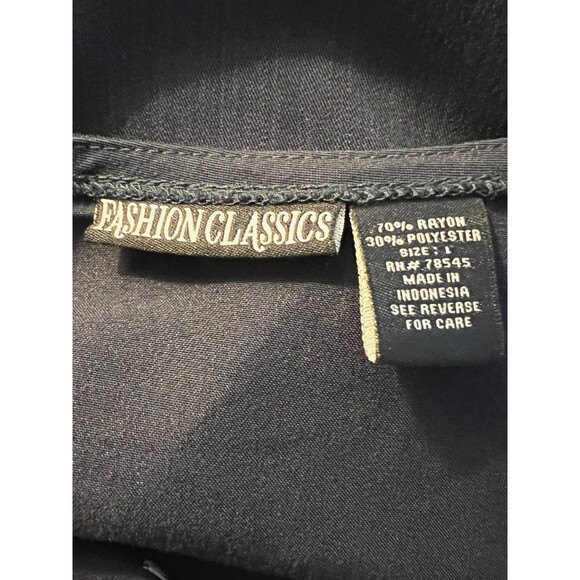 Fashion Classics Embroidered Snowman Christmas Maxi Dress Sz Large Navy Blue - Picture 10 of 10